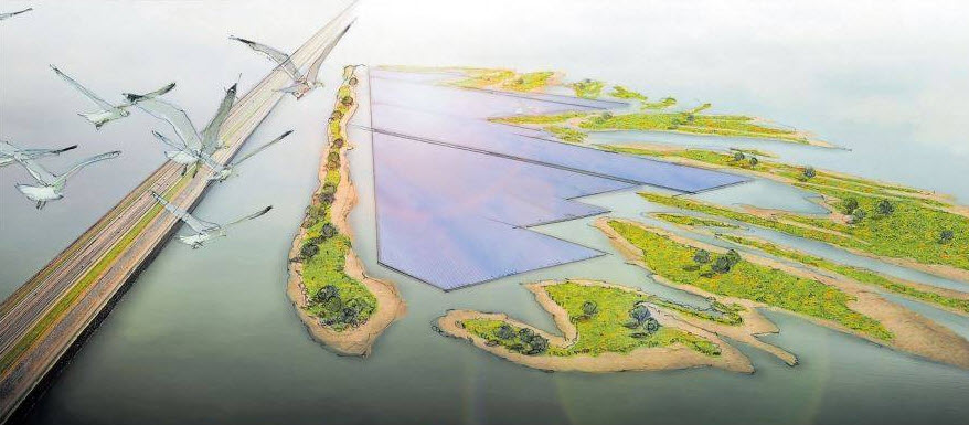 Solarpark im Ijsselmeer